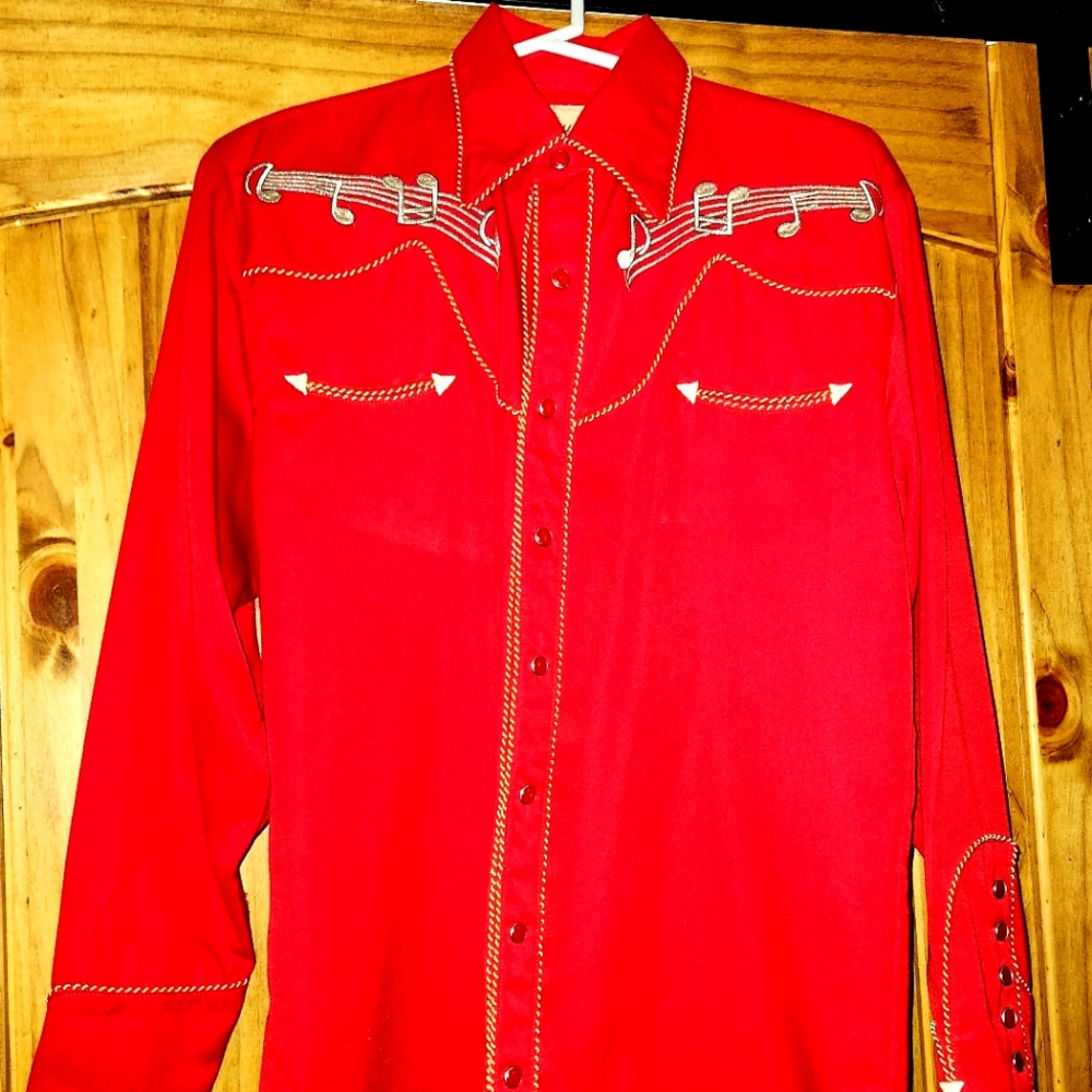Mens vintage Scully red shirt